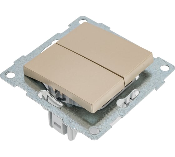 Механизм выключателя GUSI ELECTRIC Ugra 2кл., СУ, 10А, 250В, шампань С11В2-027