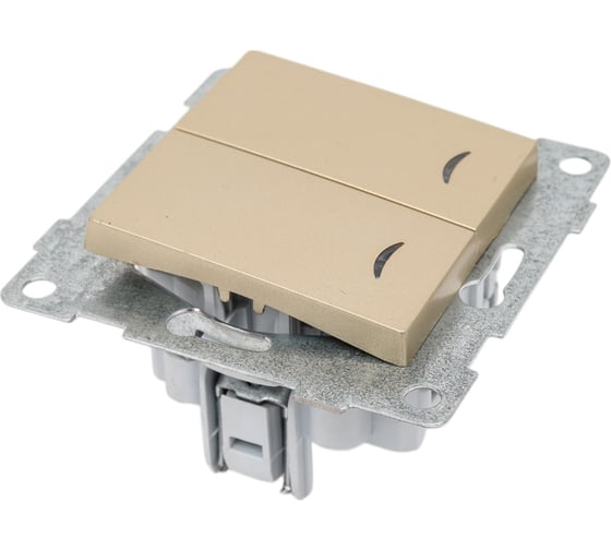 Механизм выключателя GUSI ELECTRIC Ugra 2кл. инд, СУ , 10А, 250В, шампань С11В28-027