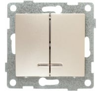Механизм выключателя GUSI ELECTRIC Bravo 2кл. инд, СУ, 10А, 250В, шампань С10В28-027