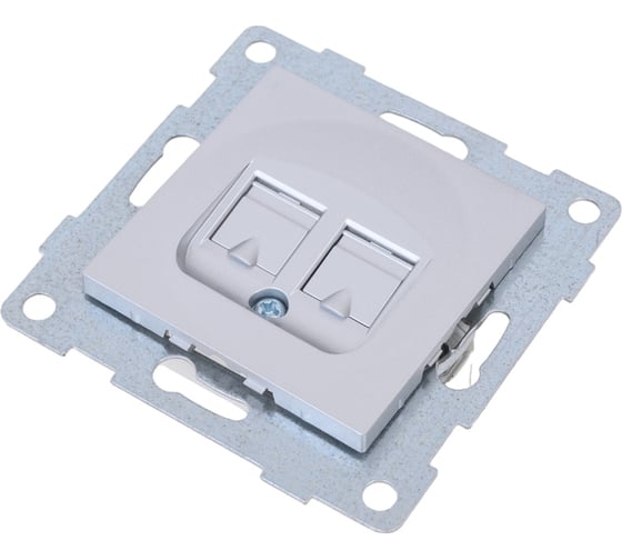Механизм компьютерной розетки GUSI ELECTRIC Ugra RJ45, одинарной, СУ, серебро С11К1-004