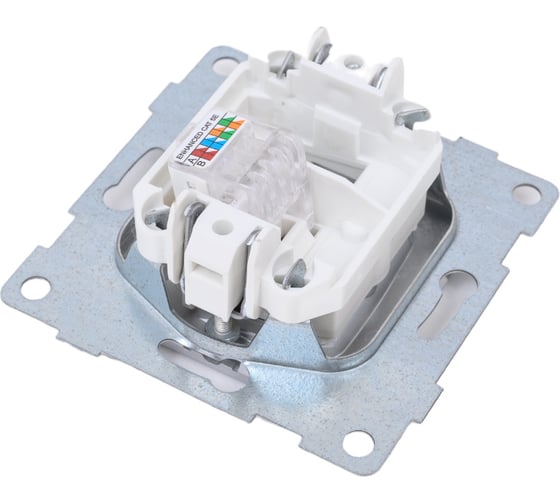 Механизм компьютерной розетки GUSI ELECTRIC Ugra RJ45, одинарной, СУ, серебро С11К1-004