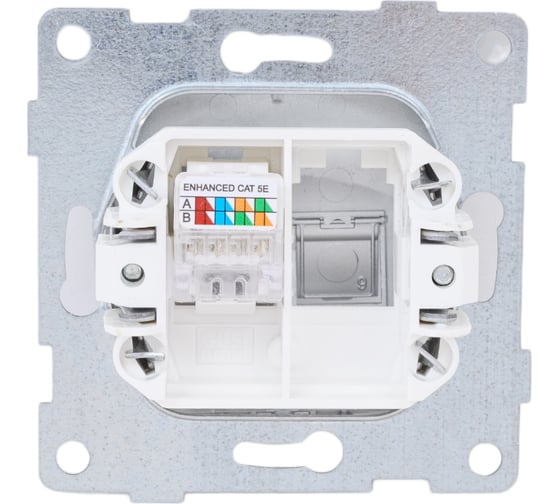 Механизм компьютерной розетки GUSI ELECTRIC Ugra RJ45, одинарной, СУ, серебро С11К1-004