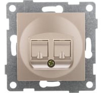 Механизм комбинированной розетки GUSI ELECTRIC Ugra RJ45, RJ12, СУ, шампань С11КТ-027