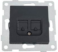Механизм компьютерной розетки GUSI ELECTRIC Ugra RJ45, одинарной, СУ, графит С11К1-010