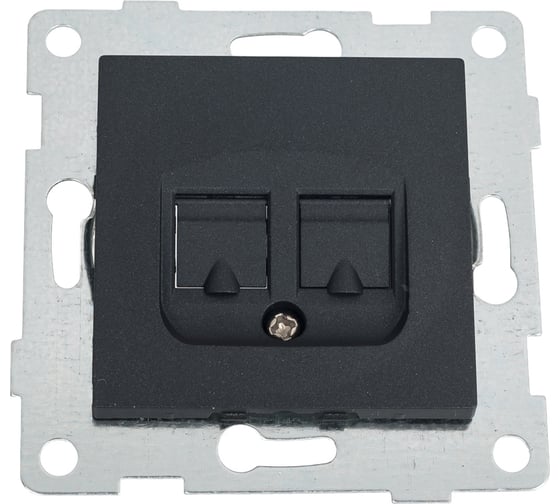 Механизм компьютерной розетки GUSI ELECTRIC Ugra RJ45, одинарной, СУ, графит С11К1-010