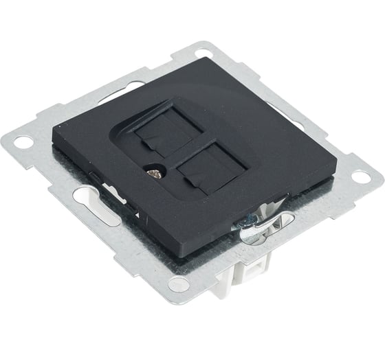Механизм компьютерной розетки GUSI ELECTRIC Ugra RJ45, одинарной, СУ, графит С11К1-010