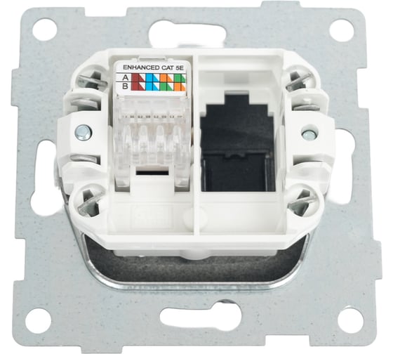 Механизм компьютерной розетки GUSI ELECTRIC Ugra RJ45, одинарной, СУ, графит С11К1-010