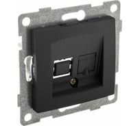 Механизм телефонной розетки GUSI ELECTRIC Ugra RJ12, одинарной, СУ, графит С11Т1-010