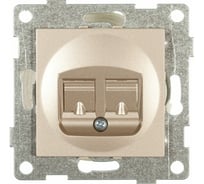 Механизм телефонной розетки GUSI ELECTRIC Ugra RJ12, двойной, СУ, шампань С11Т2-027