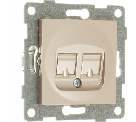 Механизм телефонной розетки GUSI ELECTRIC Ugra RJ12, двойной, СУ, шампань С11Т2-027