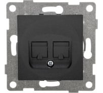 Механизм телефонной розетки GUSI ELECTRIC Ugra RJ12, двойной, СУ, графит С11Т2-010