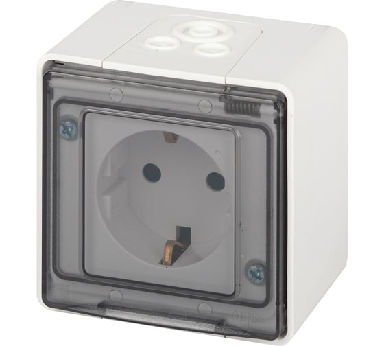Розетка ЭРА Эксперт 11250101 2PE IP55, 16A, 250В, ОУ, белый Б0063294