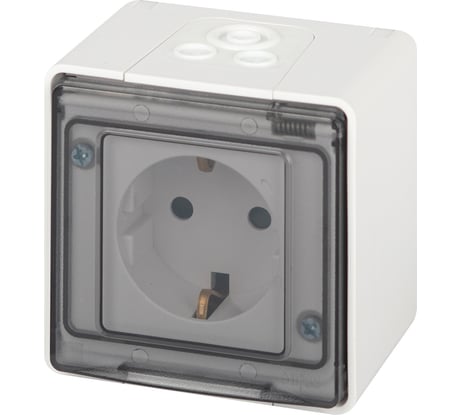 Розетка ЭРА Эксперт 11250201 2PE IP55, шторки, 16A, 250В, ОУ, белый Б0063280