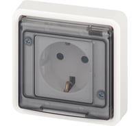 Розетка ЭРА Эксперт 11252101 2PE IP55, 16A, 250В, СУ, белый Б0063259