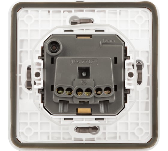 Розетка ЭРА Эксперт 11252101 2PE IP55, 16A, 250В, СУ, белый Б0063259