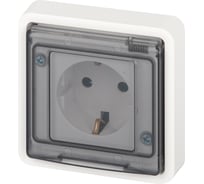 Розетка ЭРА Эксперт 11252201 2PE IP55, шторки, 16A, 250В, СУ, белый Б0063281