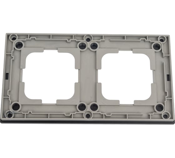 Рамка 2-местная Ovivo PRIME ELEMENTS ALUMINIUM, черный/серебро 403-500020-226
