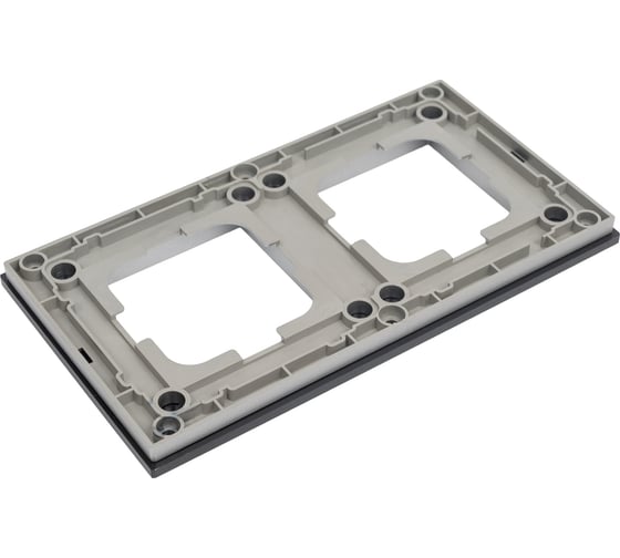 Рамка 2-местная Ovivo PRIME ELEMENTS ALUMINIUM, черный/серебро 403-500020-226