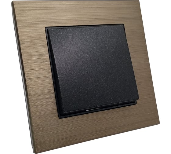 Рамка 1-местная Ovivo PRIME ELEMENTS ALUMINIUM, бронза/черный 403-510017-096