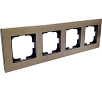 Рамка 4-местная Ovivo PRIME ELEMENTS ALUMINIUM, бронза/черный 403-510017-228