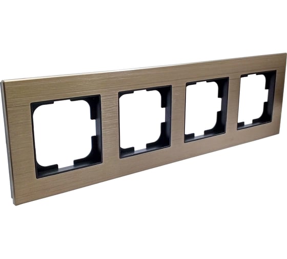 Рамка 4-местная Ovivo PRIME ELEMENTS ALUMINIUM, бронза/черный 403-510017-228