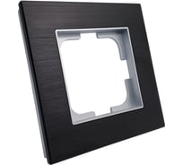 Рамка 1-местная Ovivo PRIME ELEMENTS ALUMINIUM, черный/серебро 403-500020-096