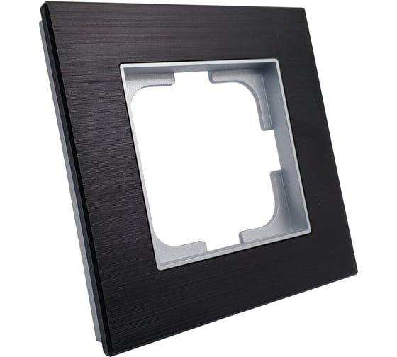 Рамка 1-местная Ovivo PRIME ELEMENTS ALUMINIUM, черный/серебро 403-500020-096 1