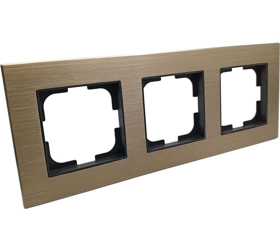Рамка 3-местная Ovivo PRIME ELEMENTS ALUMINIUM, бронза/черный 403-510017-227 1