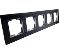 Рамка 5-местная Ovivo PRIME ELEMENTS ALUMINIUM, черный/серебро 403-500020-250