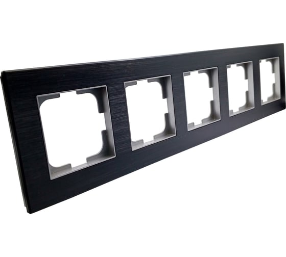 Рамка 5-местная Ovivo PRIME ELEMENTS ALUMINIUM, черный/серебро 403-500020-250 1