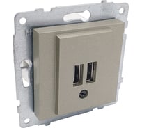 Механизм розетки Ovivo USB 5V-2A (2 порта), антрацит 600-000313-247