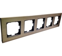 Рамка 5-местная Ovivo PRIME ELEMENTS ALUMINIUM, бронза/черный 403-510017-250