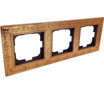 Рамка 3-местная Ovivo PRIME ELEMENTS ORIENT, золото/черный 403-810017-227