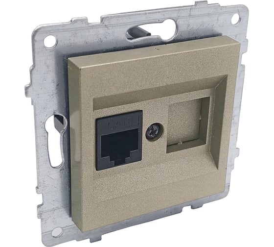 Механизм компьютерной розетки Ovivo 1-местн. (RJ45 CAT6), антрацит 600-000313-229 1