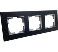 Рамка 3-местная Ovivo PRIME ELEMENTS ALUMINIUM, черный/серебро 403-500020-227