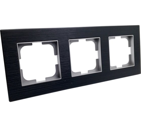 Рамка 3-местная Ovivo PRIME ELEMENTS ALUMINIUM, черный/серебро 403-500020-227 1