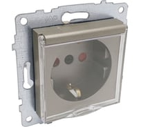 Механизм розетки Ovivo с/з шторки с крышкой, антрацит 600-000313-243