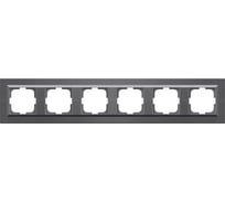 Рамка 6-местная Ovivo рифленая, QUANTUM, сталь 405-340000-251