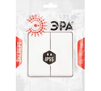Выключатель ЭРА Эксперт 11150401 двойной IP55, 10АХ250В, ОУ, белый Б0063257