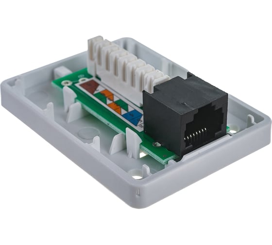 Настенная розетка 1 порт RJ-45, категория 6, белая, TWT-SM1-45/6-WH