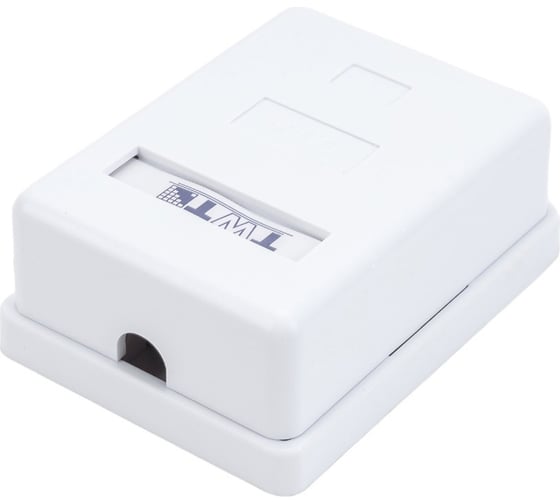 Настенная розетка 1 порт RJ-45, категория 6, экранированная, белая, TWT-SM1-45/S6-WH