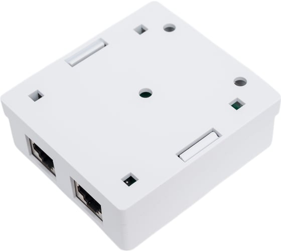 Настенная розетка 2 порта RJ-45, категория 6, экранированная, белая, TWT-SM2-4545/S6-WH