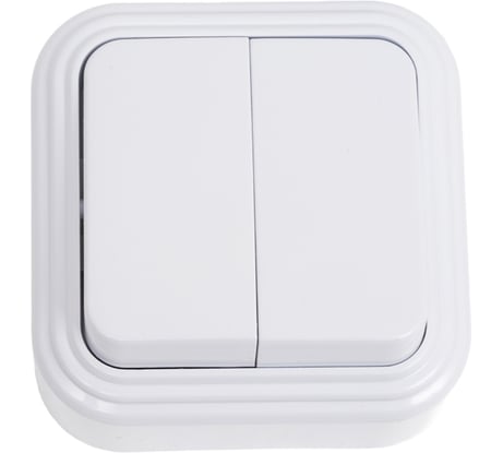 2-клавишный выключатель SVET открытой установки VA 56-232-Б пластик SV09825-001