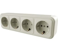 Розетка duwi о/п с з/к 4-местная серия Palazzo, слоновая кость 26415 6