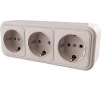 Розетка duwi о/п с з/к 3-местная серия Palazzo, слоновая кость 26413 2