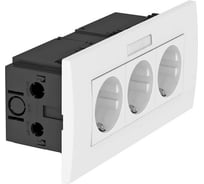 Блок розеточный укомплектованный AR45 OBO Bettermann (3 розетки Schuko, с маркировкой, серия Modul45 для кабель-каналов Rapid 80 и колонн ISS, цвет белый) 6119433
