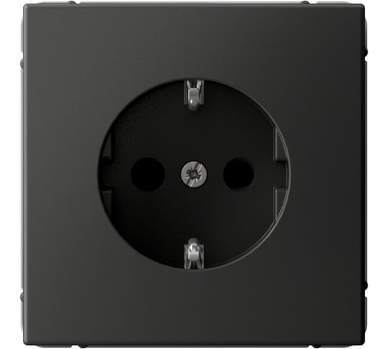 Розетка Systeme Electric ArtGallery Базальт с заземлением со шторками, 16А, механизм GAL001445
