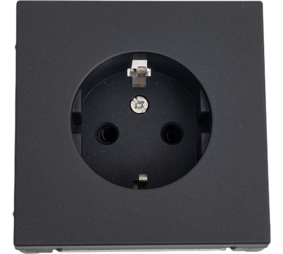 Розетка Systeme Electric ArtGallery Базальт с заземлением со шторками, 16А, механизм GAL001445 1