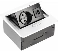Розетка врезная GTV AVARO (Schuko), 2xUSB (A+C), белый, с проводом 1.5 метра AE-PB1SAVA-10N