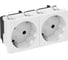 Розетка двойная OBO Bettermann 2x2К+3 под углом 33 шторки 16А 250В (45x90 мм - 2 модуля Modul45) белая 6120103 1